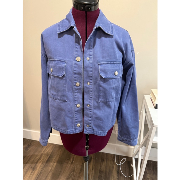 Zara Blue Denim Jacket Small - Picture 1 of 3